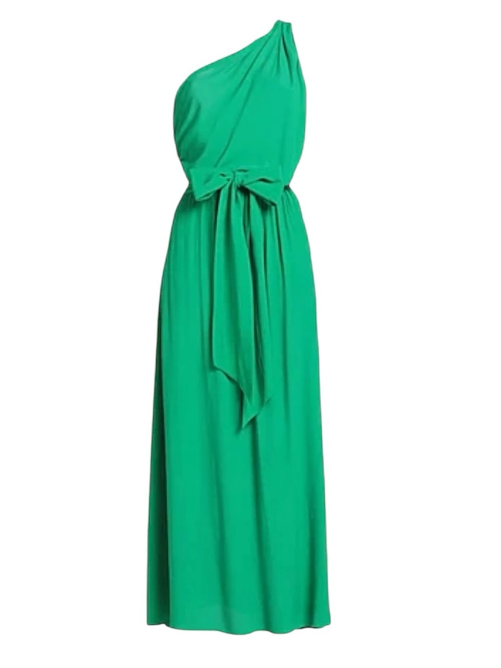 Pinko Agave Abito Crepe One Shoulder Maxi Dress *MISSING Tie Belt Flowy Sz 6